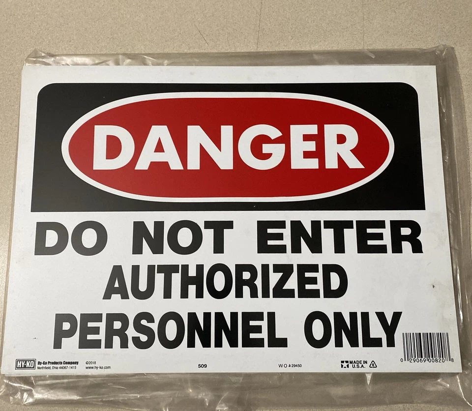 NEW LOT (5) HY-KO 509 HEAVY DUTY 10 X 14 "DANGER DO NOT ENTER" SIGNS - Image 2 of 4