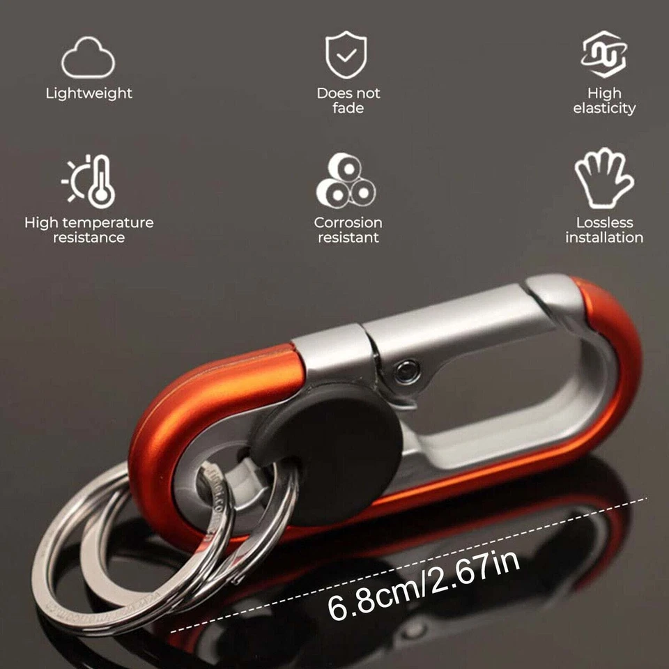 Carabiner Heavy Duty Double Ring KeyChain - locking key ring, key fob holder - Image 4 of 4