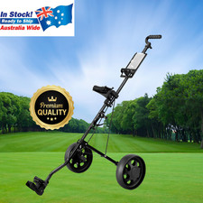 Golf Buggy Quick Fold 2 Wheel Trolley Cart with Cup Holder Lightweight Durable