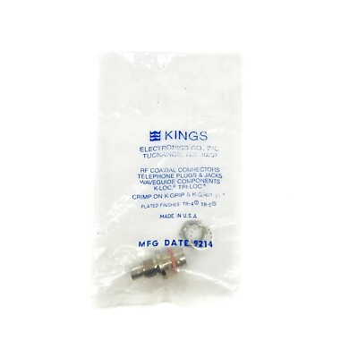 Kings Straight Body RF TNC Connector w/ Washer and Nut
