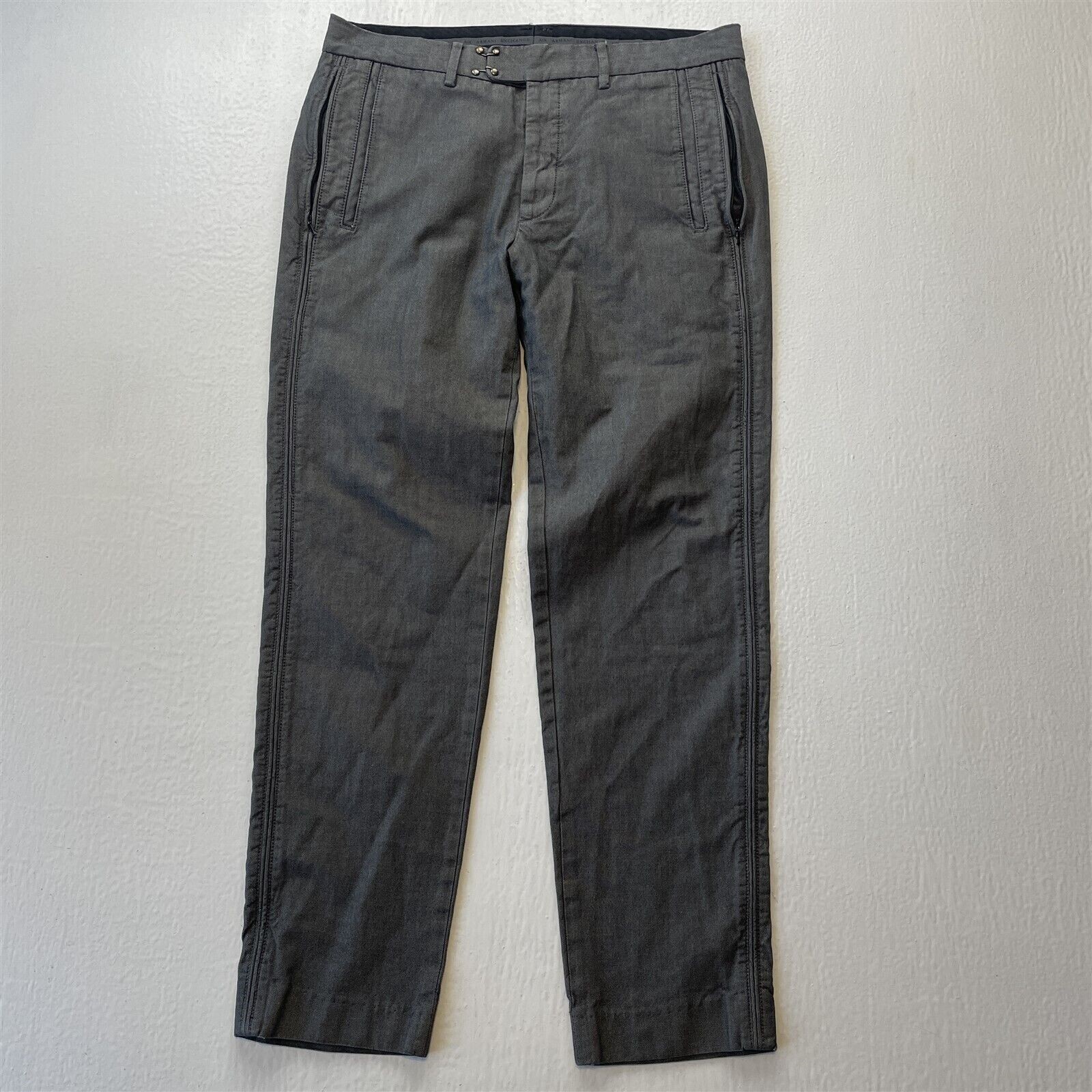 Armani Exchange Slim Fit Gray Birdseye Cotton Dress Pants 31x30