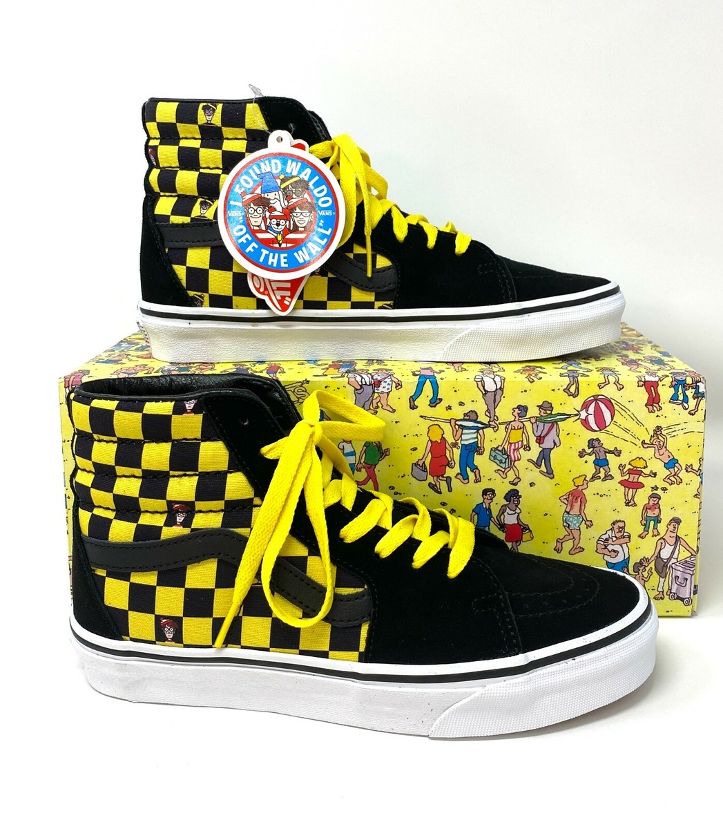 VANS x Where's Waldo Valdo Sk8-Hi Checker Black Suede Men's Size