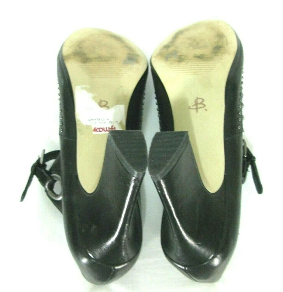 Zapatos B. Makowsky Talla 7 Mary Jane Correa al Tobillo Zapatos Tacones Trozos Tachonados Foto 4 de 4