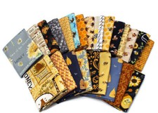 10 Fat Quarters - Assorted Honey Bee Bumblebee Hive Honeycomb FQ Bundle M229.03