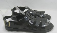 BAMBOO NEW Black Beach Retro Flat Jelly OPEN TOE Sandal GIRL youth Size 2