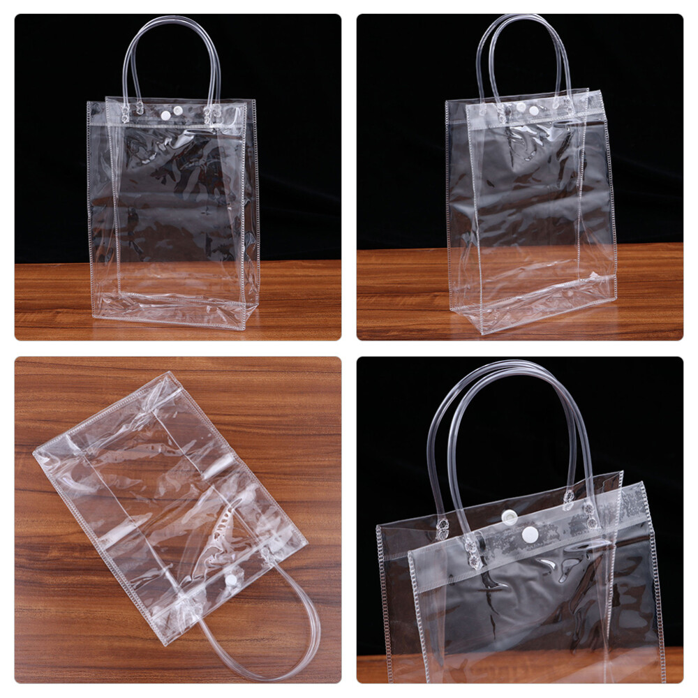 24 Pcs Small Clear Gift Bags Transparent Tote Carry Plastic eBay