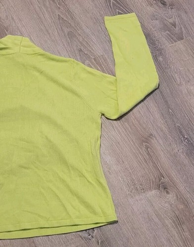Grace Dane Lewis Women's Lime Green Sweater With Crossbody Neck Size Large - Picture 10 of 10