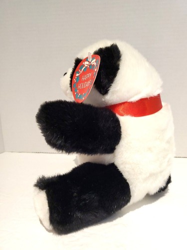 Carlton Cards Panda Bear Plush Happy Holly Days 8" - Picture 2 of 12