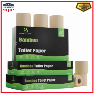#ad Premium Bamboo Toilet Paper Chemical Free 300 Count Pack of 12 Brown $41.02