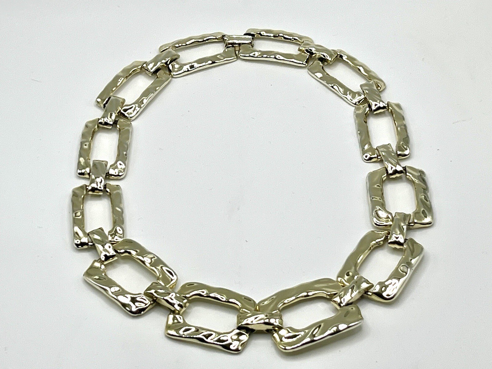 Vintage Goldtone Rectangular Link Chain Necklace … - image 10