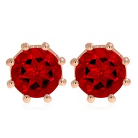 Xen Ohrstecker Mit Red Ht-Quarz Ca. 3,78 Ct. RosèVergoldet