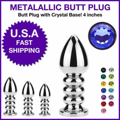 Anal Butt Plug Stainless Steel Hot Jeweled Metal G-spot Random Stopper  Orgasm | eBay