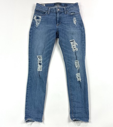 Lucky Brand Sasha Super Skinny Ankle Distressed Womens 27 Blue Jeans Cone Denim