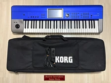 Korg Krome-61-BL Blue Keyboard Synthesizer with Soft Case and Power Cable