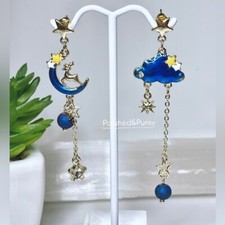 Deer Earrings  moon and star Earrings  Star Earrings moon earrings  gift box