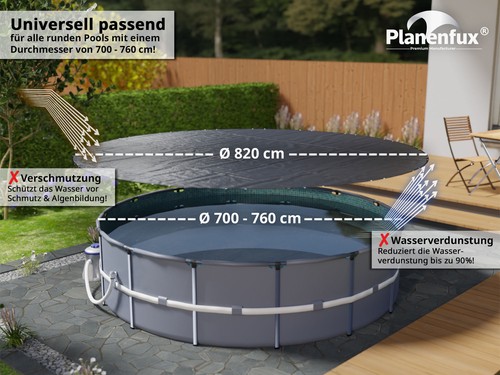 Pool-Abdeckung Abdeck-Plane rund Winter Poolfolie Solarplane UV Schutz 200g/m² - Bild 14 von 14