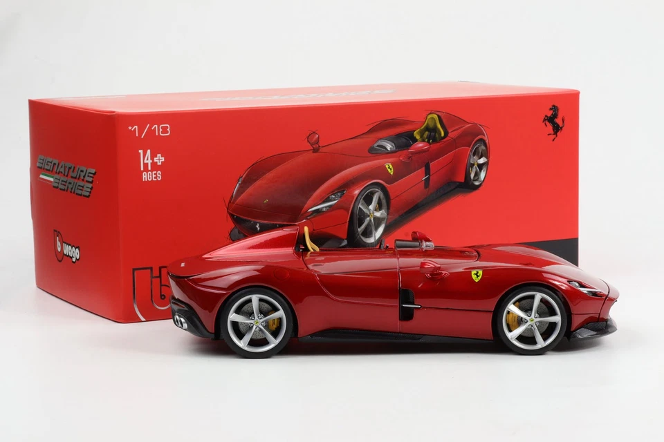 1:18 Bburago Signature Ferrari Monza SP1 2019 Rojo Metálico 18-16909RM - Imagen 2 de 4