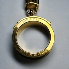 Hermes Kelly Scarf Ring Cadena Green with box Used Jewelry