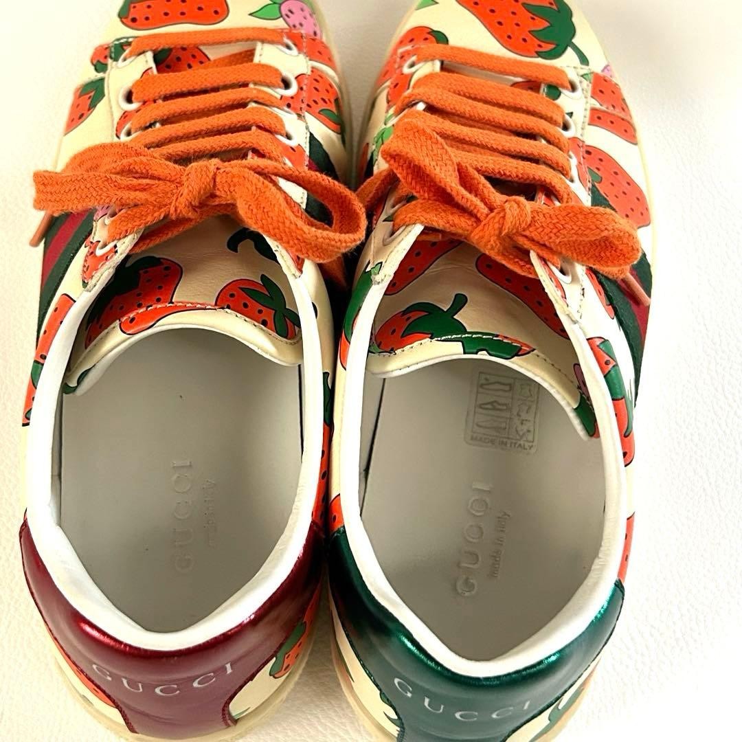 Auth Gucci Leather Ace Sherry Line Sneakers Multicolor EU35 US5 UK2 Women thumbnail 6