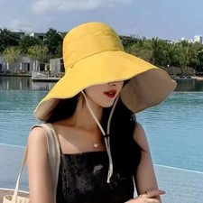 Wide Brim UPF 50 Sun Hat For Women Double Sided Anti UV Foldable Summer Beach