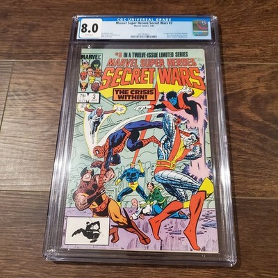 Marvel Super Heroes Secret Wars #3 CGC 8.0 White Pages 1st Volcana Titania 1984