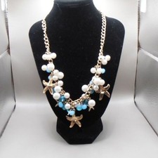 Starfish Beaded Charm Necklace 20 Adjustable Coastal Glam Vibes