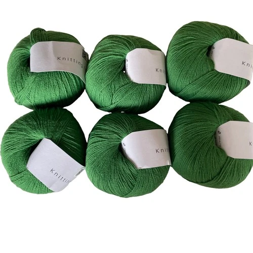 Knitting for Olive Cotton Merino in Clover Green, 6 ball lot - product listing photo