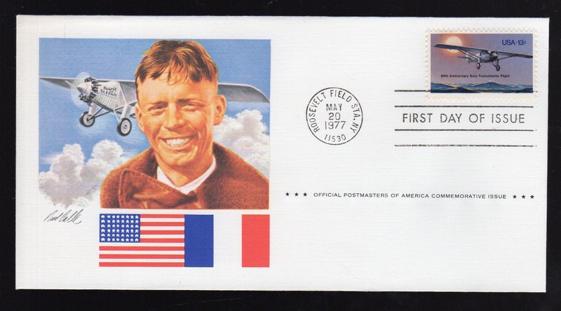 US FDC - Scott #1710 LINDBERGH 50th Solo Transatlantic Flight 13¢ "POA" (1977)