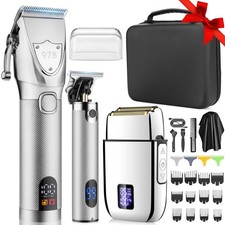 Professional Hair Clippers Electric Razor Shavers Men 3 Piece Set Rechargeabl...
