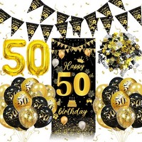 Deko 50. Geburtstag Schwarz Gold Luftballons FüR MäNner Frauen Feier
