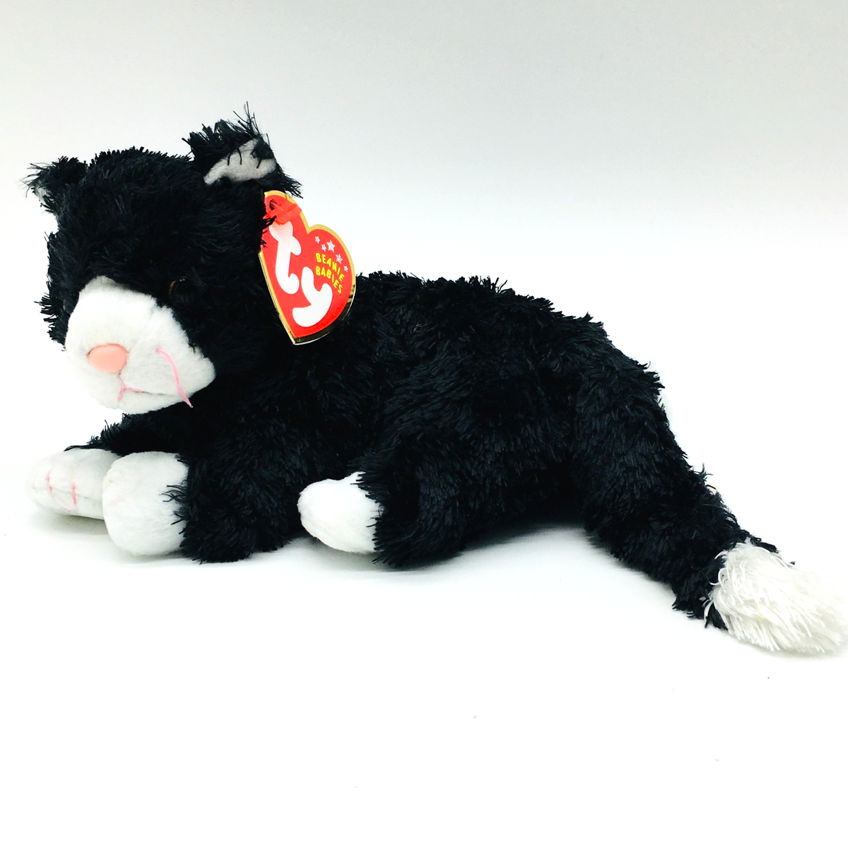 Ty Beanie Baby - BOOTIES The Black & White Cat March 26 2002 for