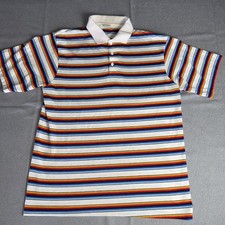 Vintage JcPenney Multicolor Striped Polo Shirt 70s 80s XL