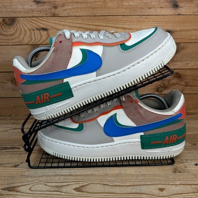 Nike Turnschuhe Damen Gr. UK 7,5 Air Force 1 Shadow First Use Multi Plateau Schuhe