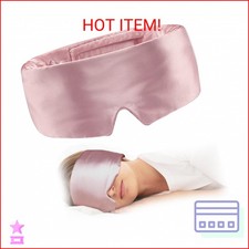 Satin Sleep Eye Mask, 100 Complete Blackout Sleeping Mask for Women Men Side Sl