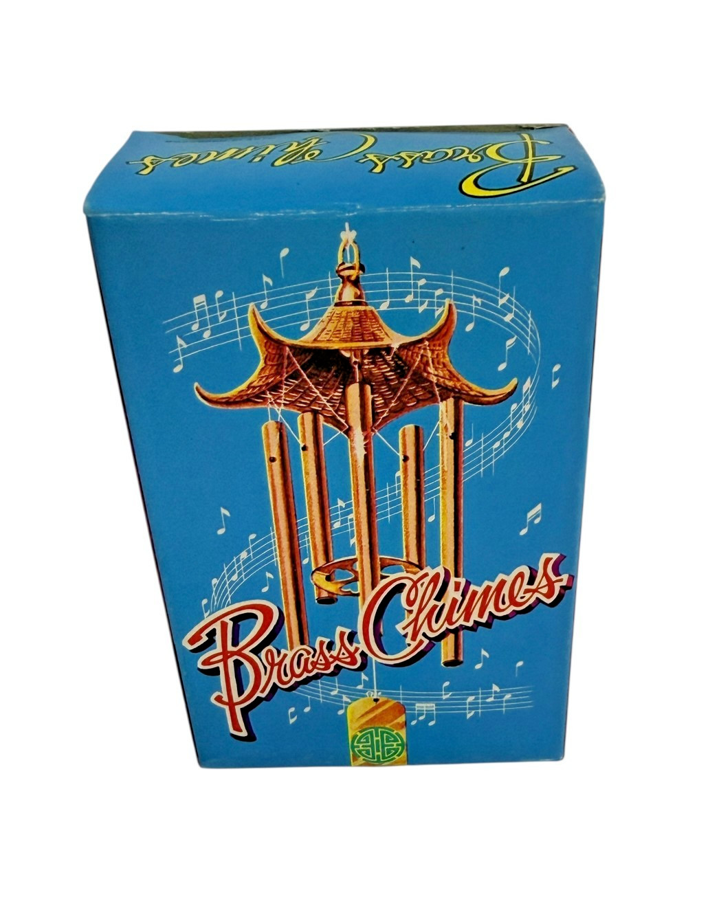 Vintage Brass Wind Chimes Pagoda Style Hong Kong Deadstock Boxed Hanging Decor