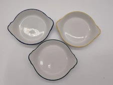 Steelite International Made In England Soup Base Bowls (3) Blue, Green, Yellow