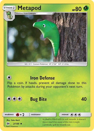 Metapod 2/149 Uncommon Sun & Moon Pokemon Card NM - Picture 1 of 1