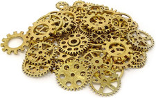 Blovess 100 Gram Approx 70Pcs Antique Steampunk Gears Charms Clock Watch Whee