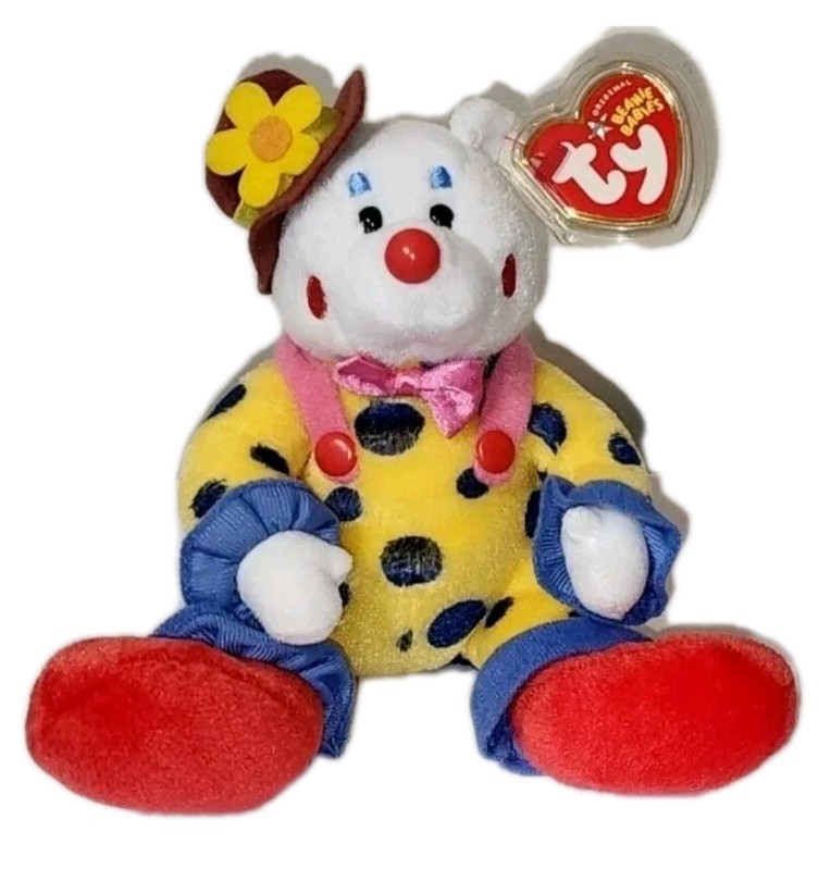 Ty Beanie Baby - JUGGLES the Clown Bear (6.5 Inch) NEW MWMTs