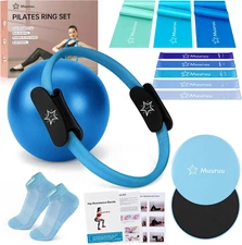 Pilates Ring Set, Pilates Essentials Kit for Home Workouts Women, Yoga Equipment