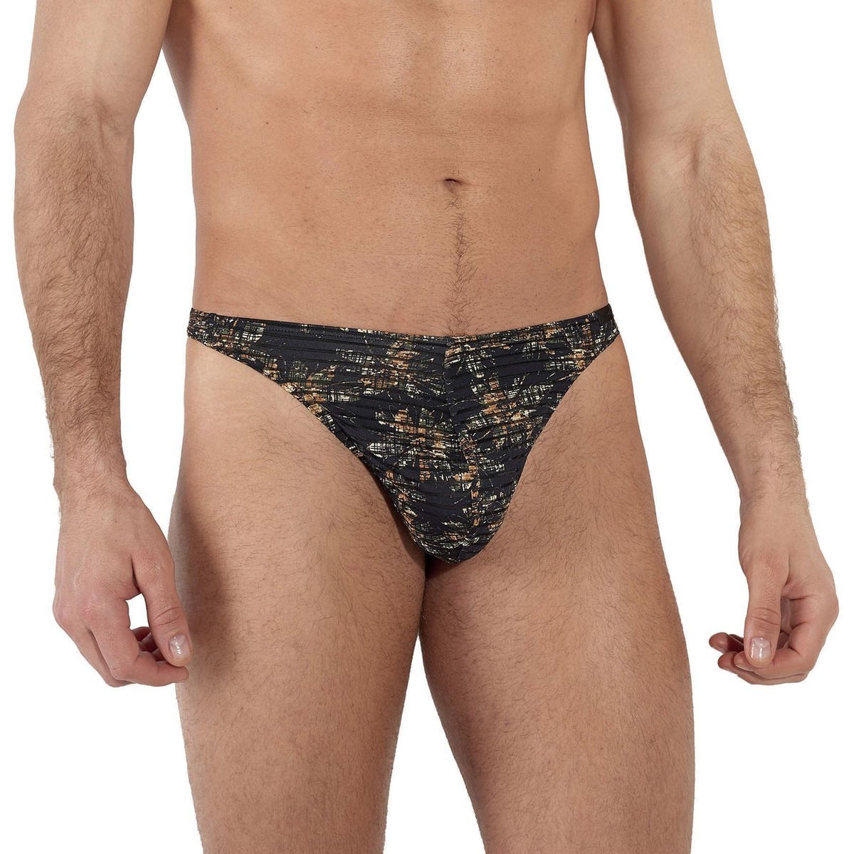 String Homme HOM Iraty Thong - Camouflage Floral Avec Effet Transparence