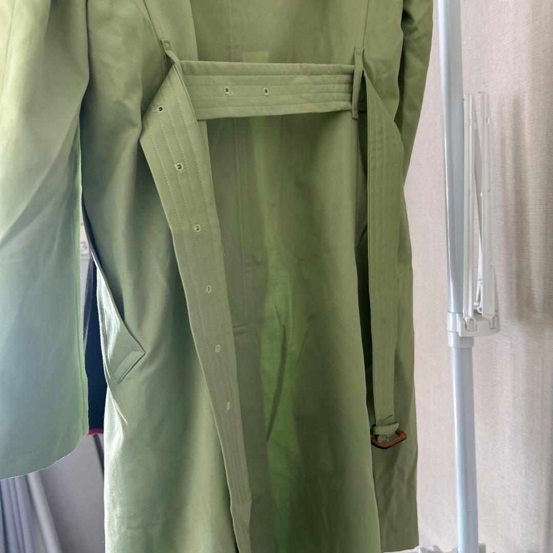 Burberry London Trench Coat Light Green With Check Pattern Size M For Women thumbnail 19