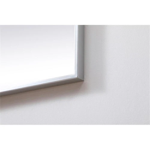 Elegant Decor Eternity 30" Square Modern Metal/MDF Wood Vanity Mirror in Silver - Picture 6 of 9