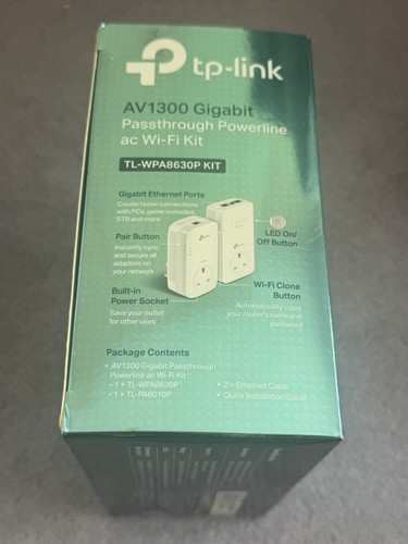 TP-link AV1300 Gigabit Passsthrough Power line ac Wi-Fi Kit TL-WPA8630P AC1350 - Photo 3/6