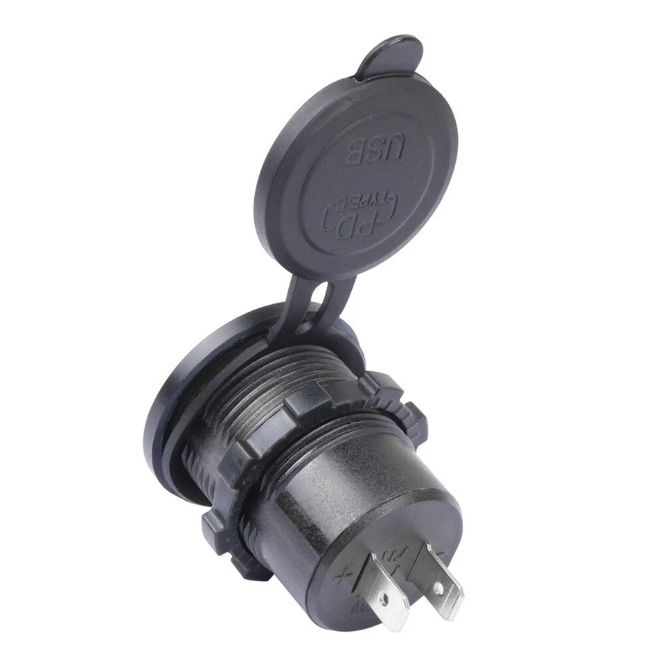 QC 3.0 USB + PD Type-C Fast Car Charger Socket Adapter Power Outlet 18W 12V/24V - Image 3 of 4