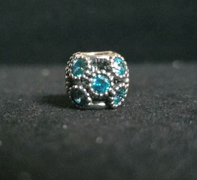 Pandora Sterling Silver 925 Studded Lights Teal CZ Charm 791296MCZ