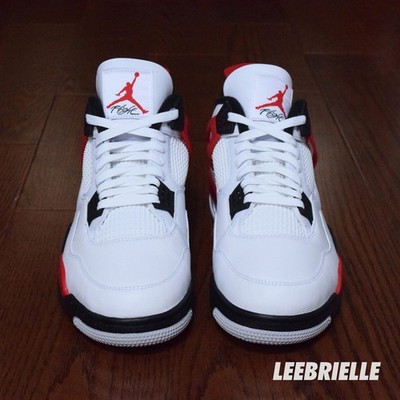 Air Jordan 4 Retro Red Cement White Fire Red Black Custom DH6927
