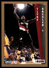 Clyde Drexler 1992-93 Fleer #186 Trail Blazers NBA READ FREE SHIP AutographDen