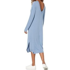 Amazon Brand Suki Knit Midi Sweater Dress Fog Blue Reversible V-Neck XS