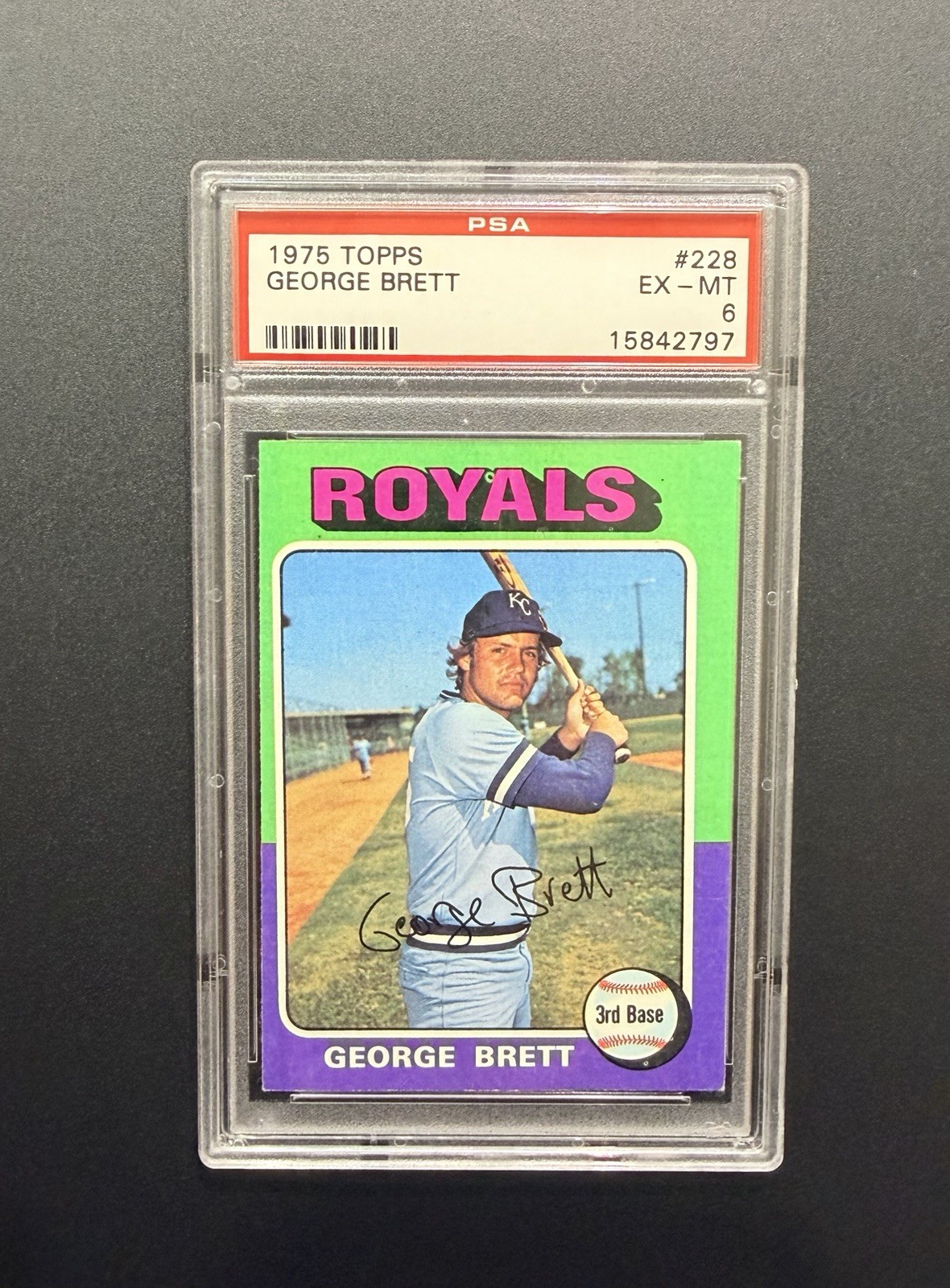 1975 Topps George Brett #228 – PSA EX-MT 6 - (PSA 6) - Rookie Card (RC)